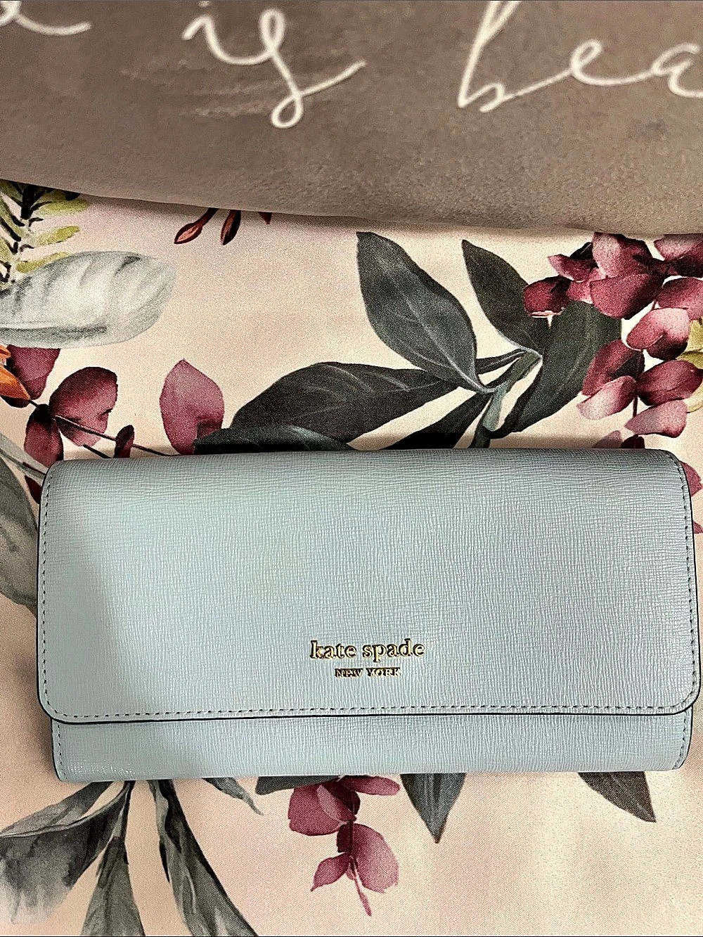 Kate Spade Staci Large Slim Bifold Wallet Blue